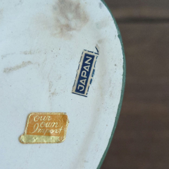 Vtg 4.5" Lee Wards Lady Head Vase Hand Up Green Dress and Hat Earrings Eyelashes - Picture 8 of 11